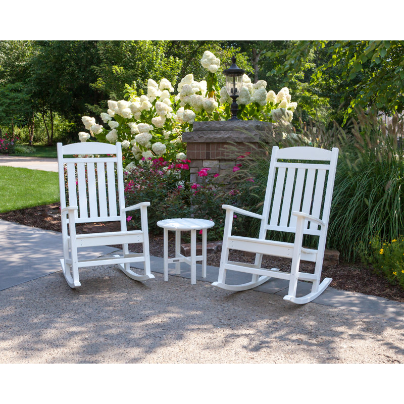 POLYWOOD Classics 3-Piece Rocker Seating Set, White