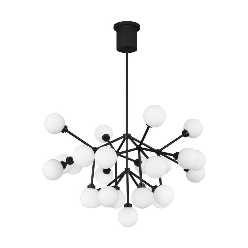 Mara 25 - Light LED Chandelier, Matte Black