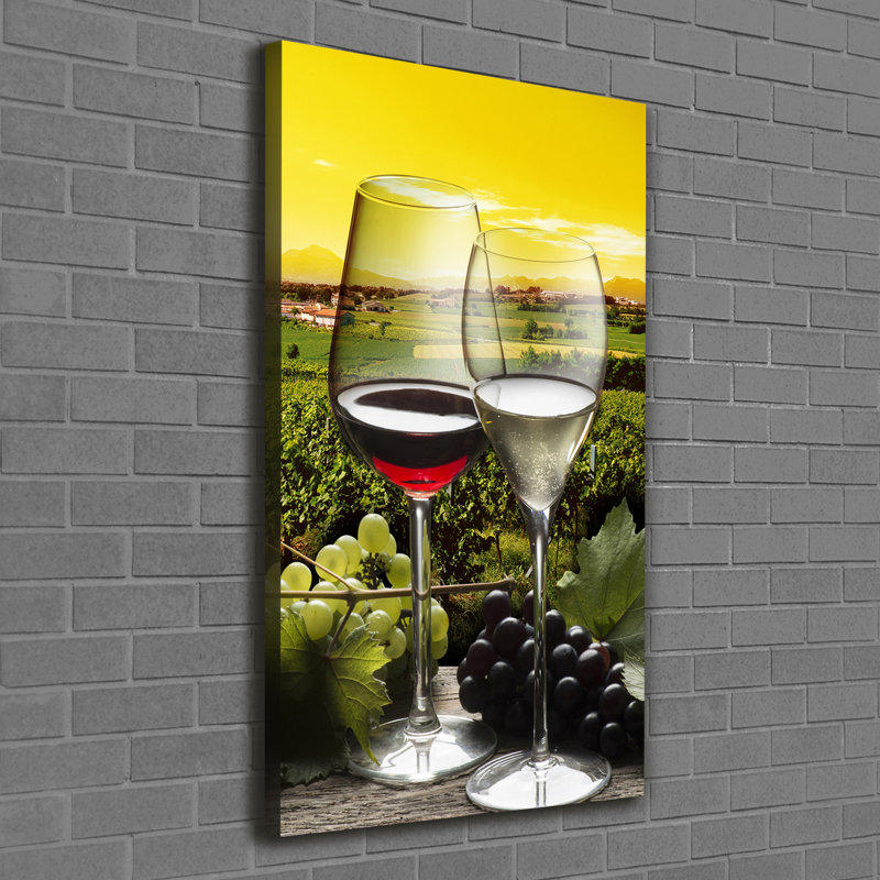 Wine And Grapes - Wrapped Canvas Print