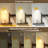 Brushed Gold Battery Operated Wall Sconce With Remote Control and Bulbs - 8 Colors, Diammable, Timer Setting
