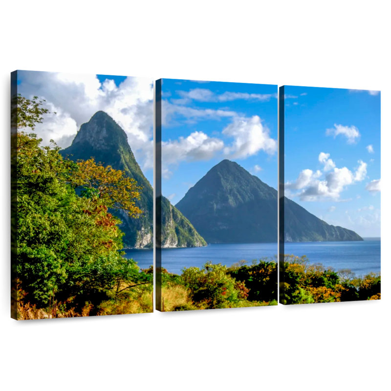 Sebbie Pitons à Sainte-Lucie, H 32 po x l 50 po