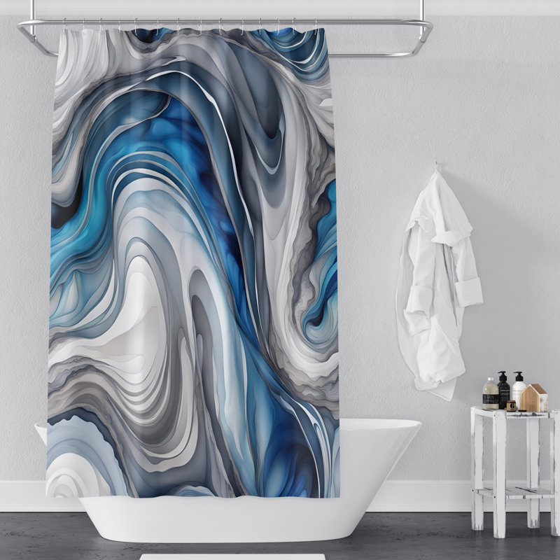 Rideau de douche abstrait Elleen, H 93 po x l 70 po