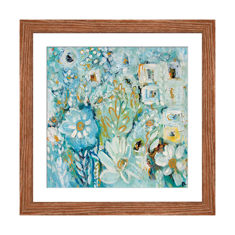 Blue Abode - Reproduction d'art murale - Papier d'art encadré, Brun, H 16 po x l 16 po