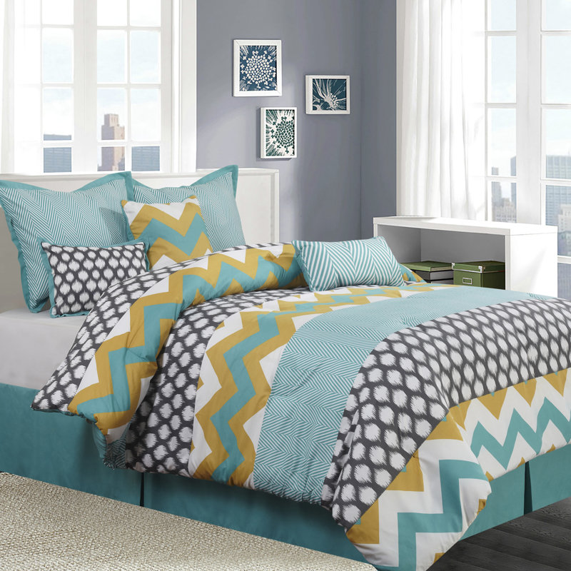 Nolan 7 Piece Reversible Comforter Set, King
