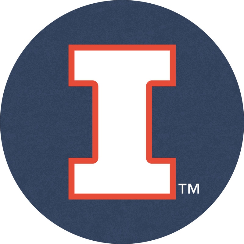 Round Metal Base Dining Table, Chrome, University of Illinois