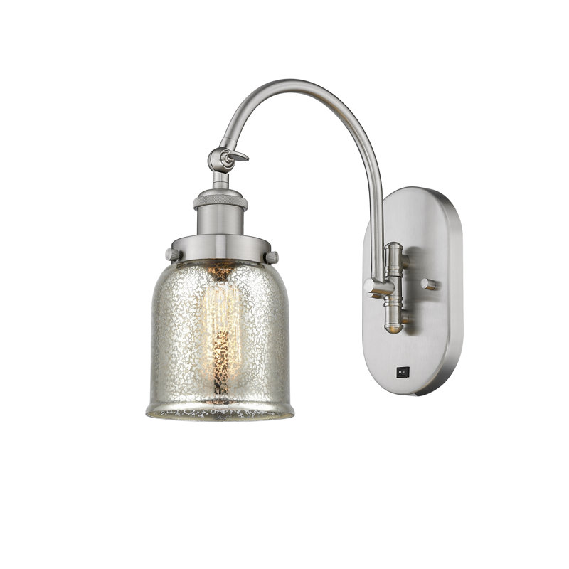Shauna Swing Arm Sconce, Brushed Satin Nickel, No Bulb Included, Charcoal