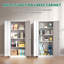 Armoire de rangement en métal pour le garage, armoire à outils verrouillable en acier avec portes et 3 tablettes réglables, armoires hautes pour systèmes de rangement de garage verrouillables