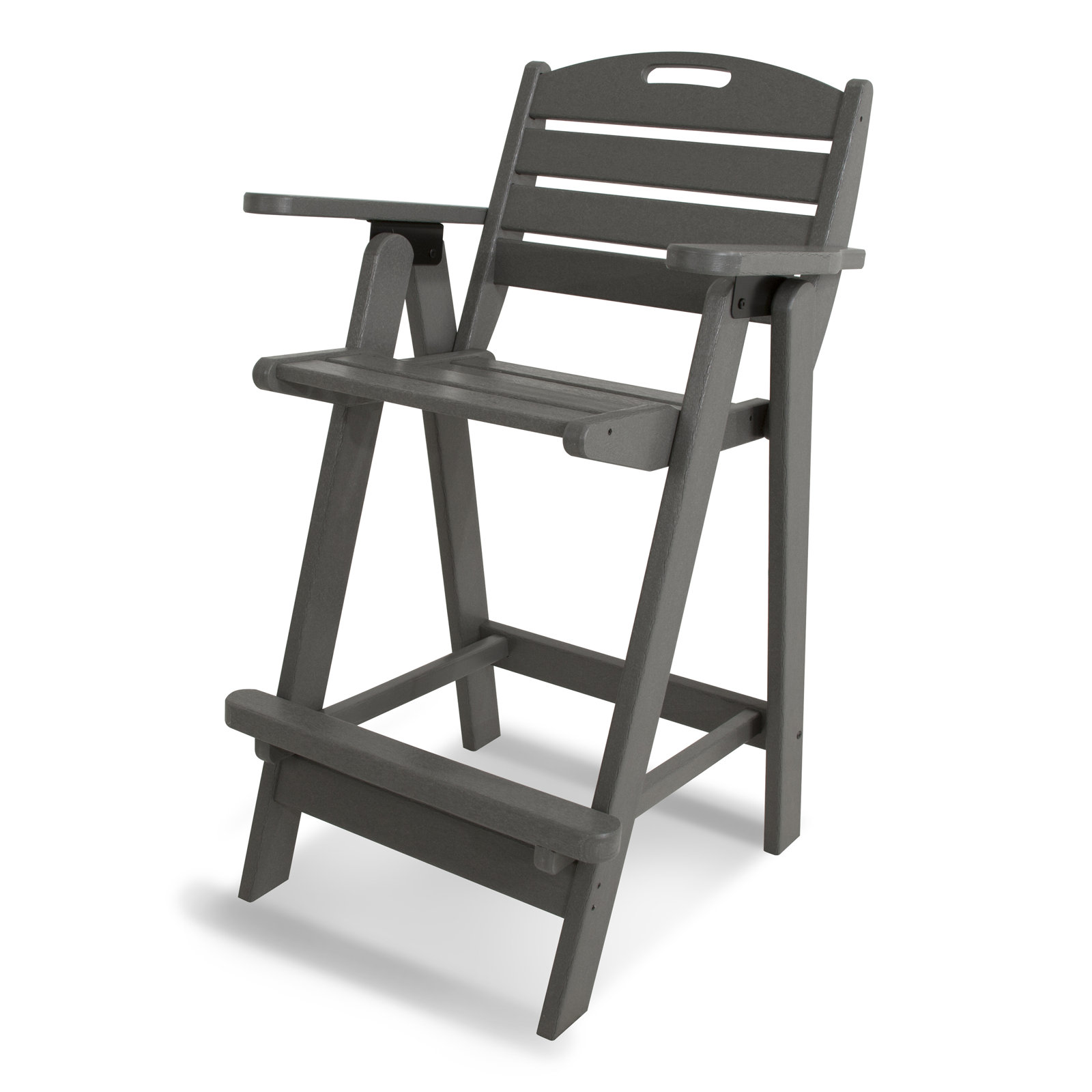 POLYWOOD® Nautical Patio Bar Stool, Gray