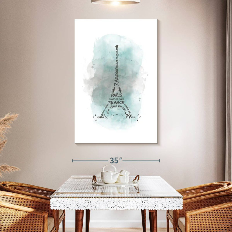 Lilie Eiffel Tower In Turquoise, 51" H x 34" W