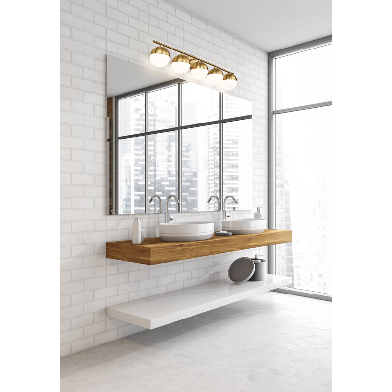 Ensemble de meuble-lavabo 5 lumières Realte Sphere, Doré