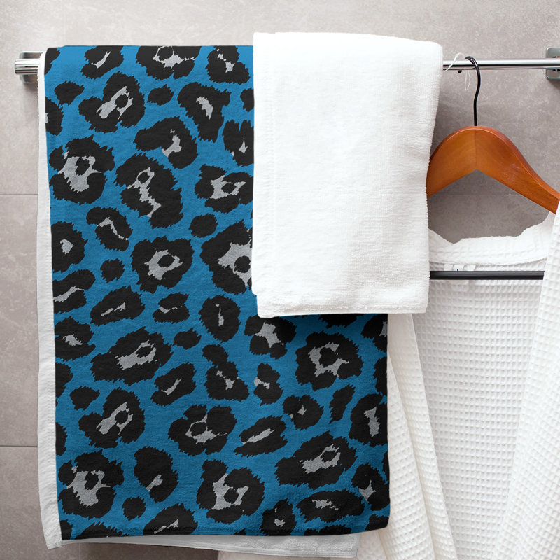 Garp Bath Towel, Polyester/Cotton Blend, Honolulu Blue/Silver/Black