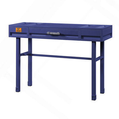 Bureau d'écriture bleu avec 1 tiroir