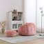 Fauteuil à billes rose de loisirs simple, coussin de haute qualité, tissu indépendant et chenille, mousse à mémoire de forme véritable, sac rond facile à installer sans assemblage