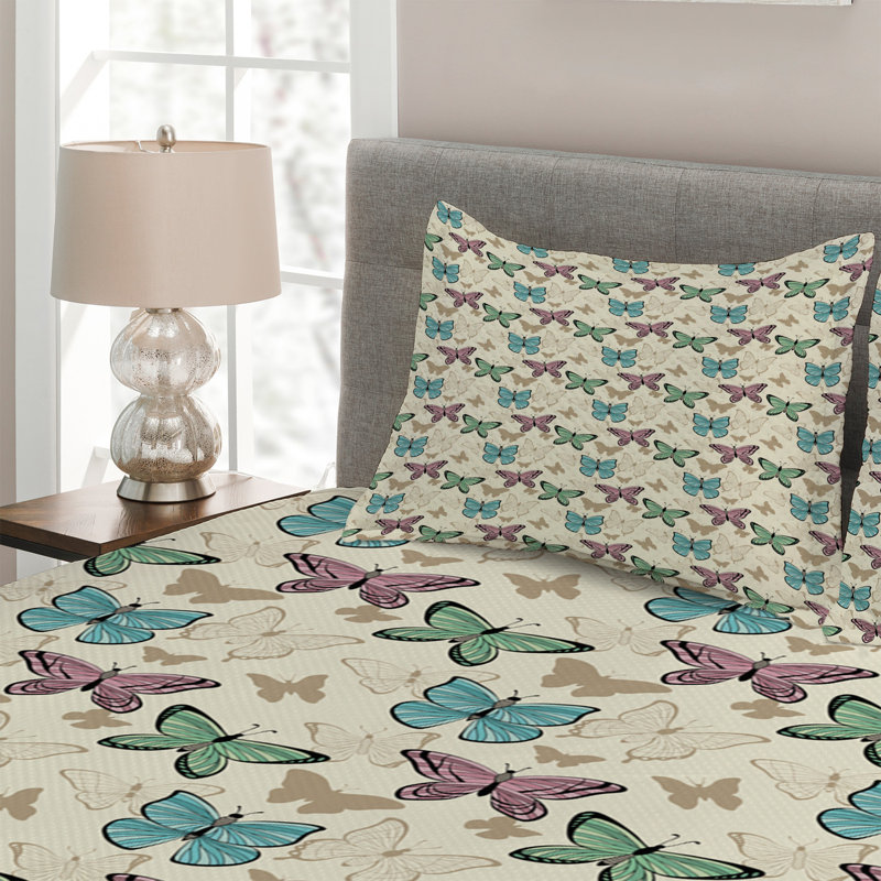 Herbs Polyester Coverlet, Queen Bedspread + 2 Shams