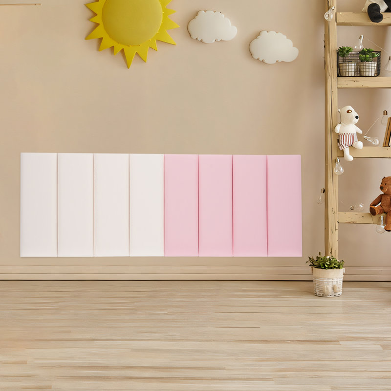 8 panneaux muraux en cuir artificiel, Rose