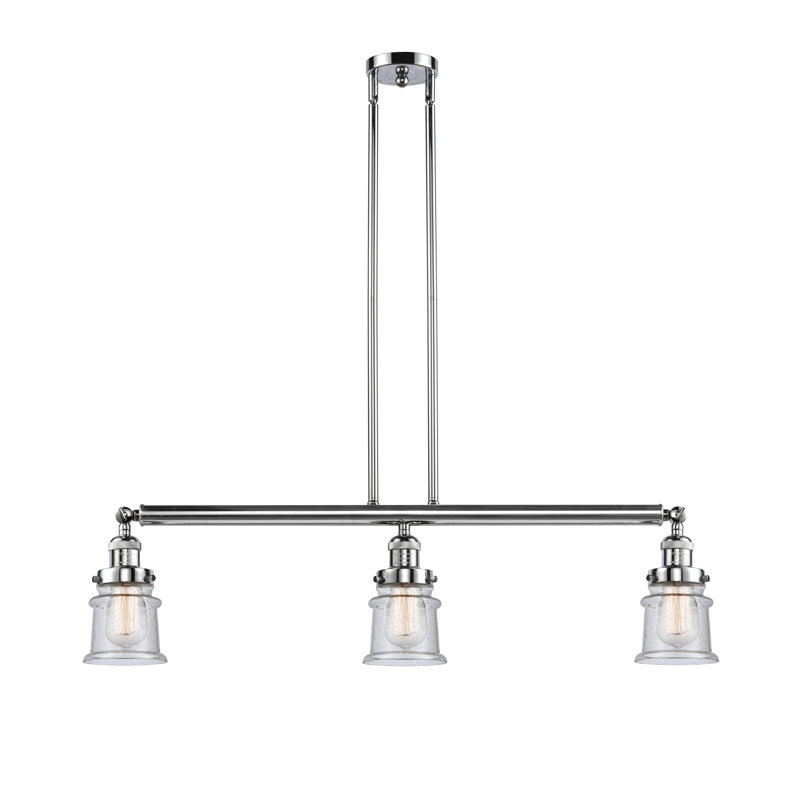 Luminaire suspendu linéaire à 3 lumières pour îlot de cuisine Madelyn, Ampoule non incluse, Grainé, Nickel poli