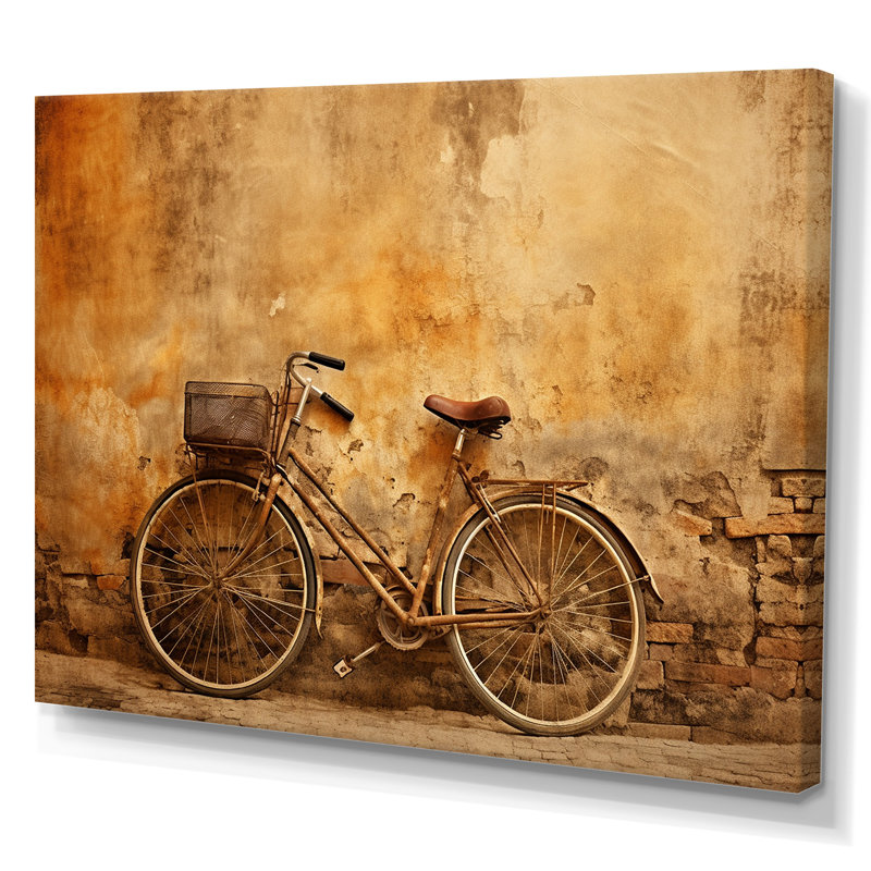 Caramel bicyclette sur toile, Toile tendue, H 16 po x l 32 po x P 1 po