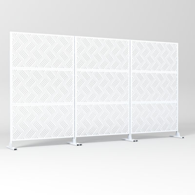 Écran d'intimité moderne en métal avec motif de style tissé - panneau de séparation intérieur / extérieur