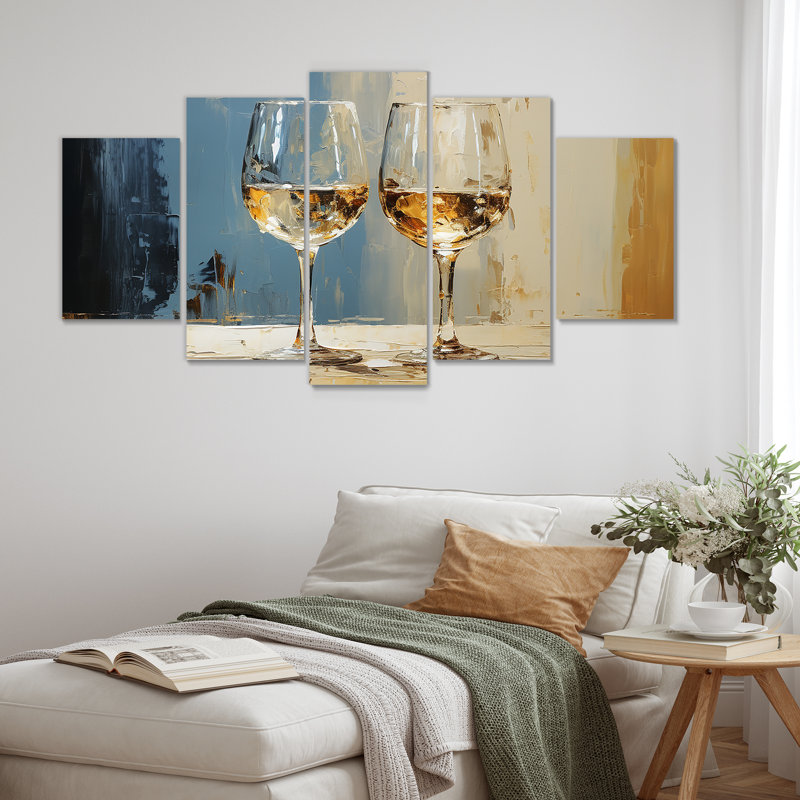 Verre de champagne Golden Fizz II - champagne, art mural