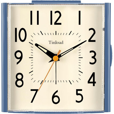 4.7" Large Vintage Retro Analogue Alarm Clock Super Silent Non Ticking Clock With Manual Light Snooze Battery Operated Simply Design