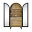 Vitrine de rangement arquée avec portes en verre trempé et tablettes réglables, armoire de cuisine, bibliothèque arquée, assemblage requis-1971178248