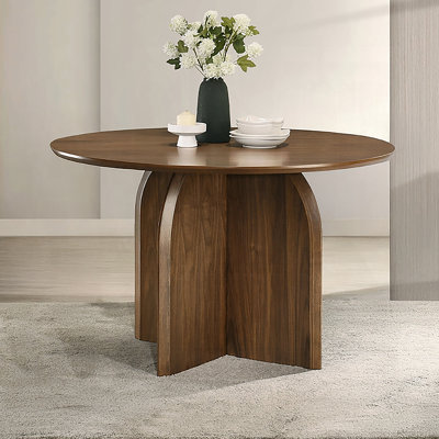 Dark Walnut Round Dining Table
