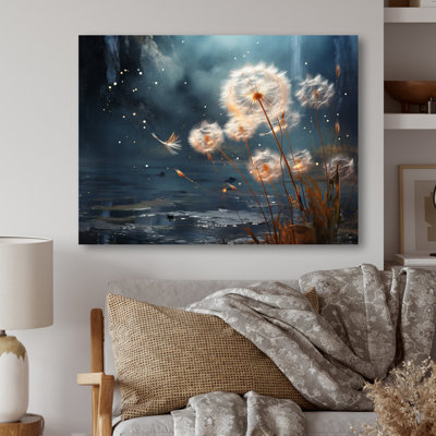 Dandelion Dreams Flight - Art mural en métal floral, salon