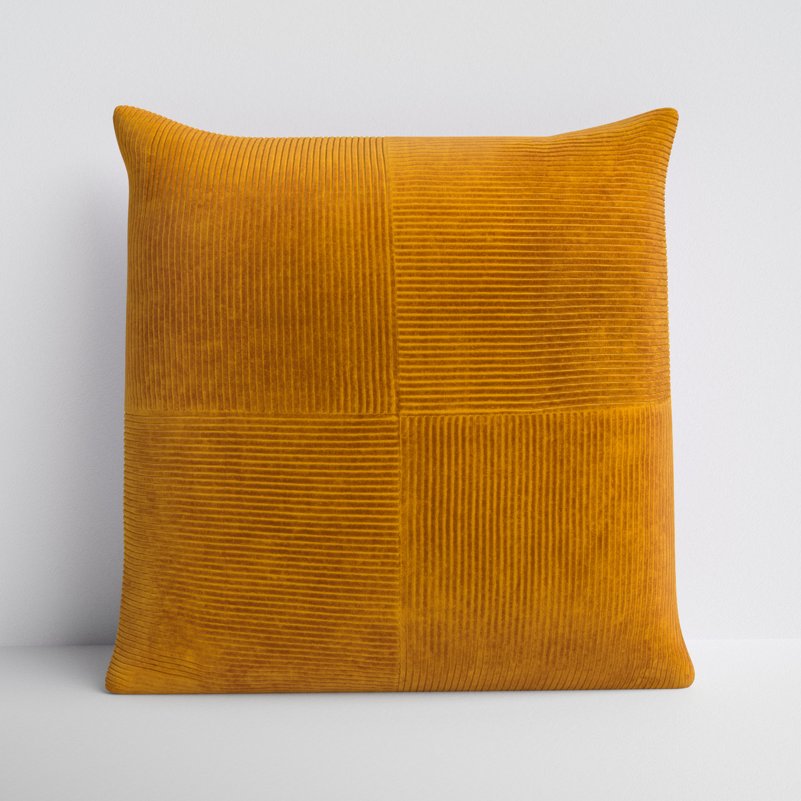 Selma Cotton Pillow Cover, 18" x 18", Mustard