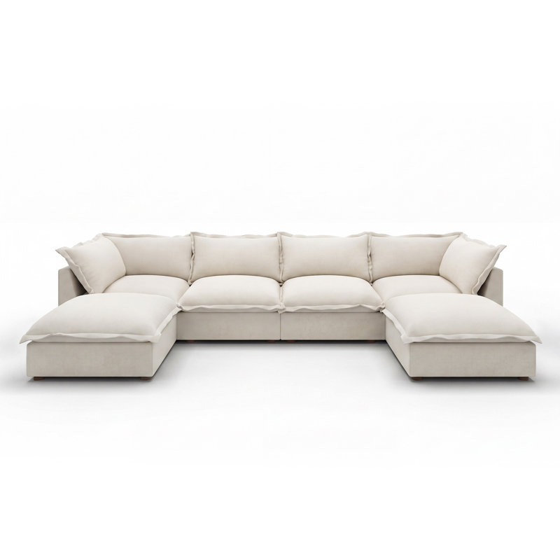 Canapé modulaire rembourré en U Hambourg beige , Polyester beige