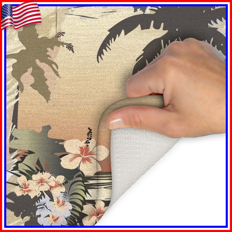 Tapis de bain tropical, L 24 po x L 17 po