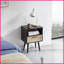Table basse en rotin noir avec tiroir & amp; Pieds en bois massif - Facile à nettoyer pour la chambre à coucher du salon-1730687220