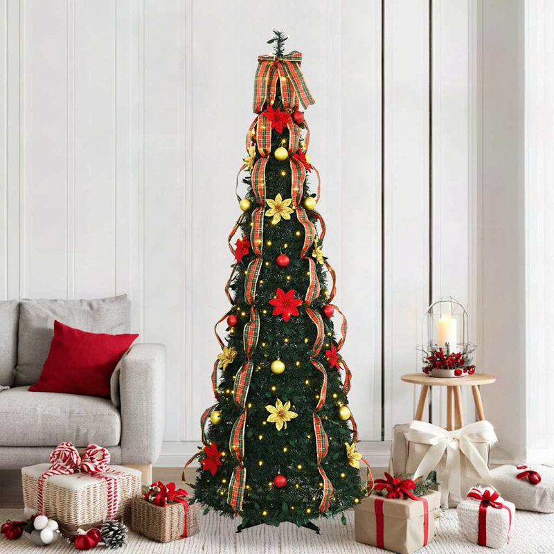 Artificial Christmas Tree Green PVC, 6.89' H