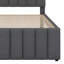 Lit plateforme tapissier avec lit gigogne et 3 tiroirs-2138565781