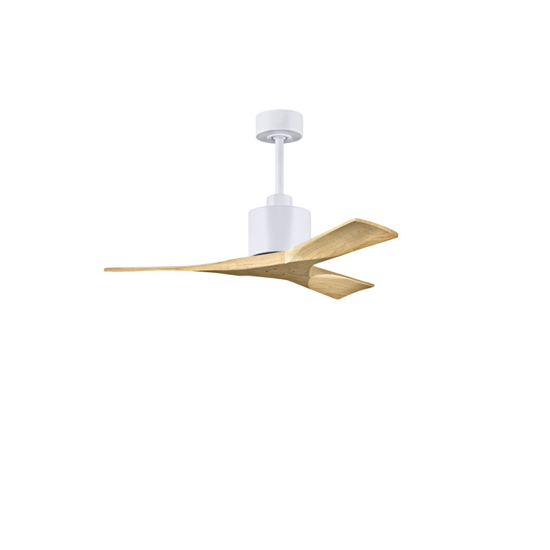 Nan 42" Ceiling Fan In Blades, Light Maple Tone, Matte White