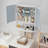 Modern Arched Glass Double-Door Cabinet With Open Shelf & Towel Rack-404609025