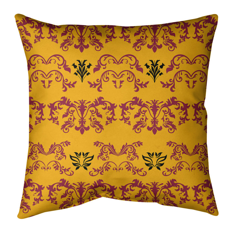 Housse et insert de coussin carré Arizona Football Baroque, Rouge / jaune / noir, 28 po x 28 po