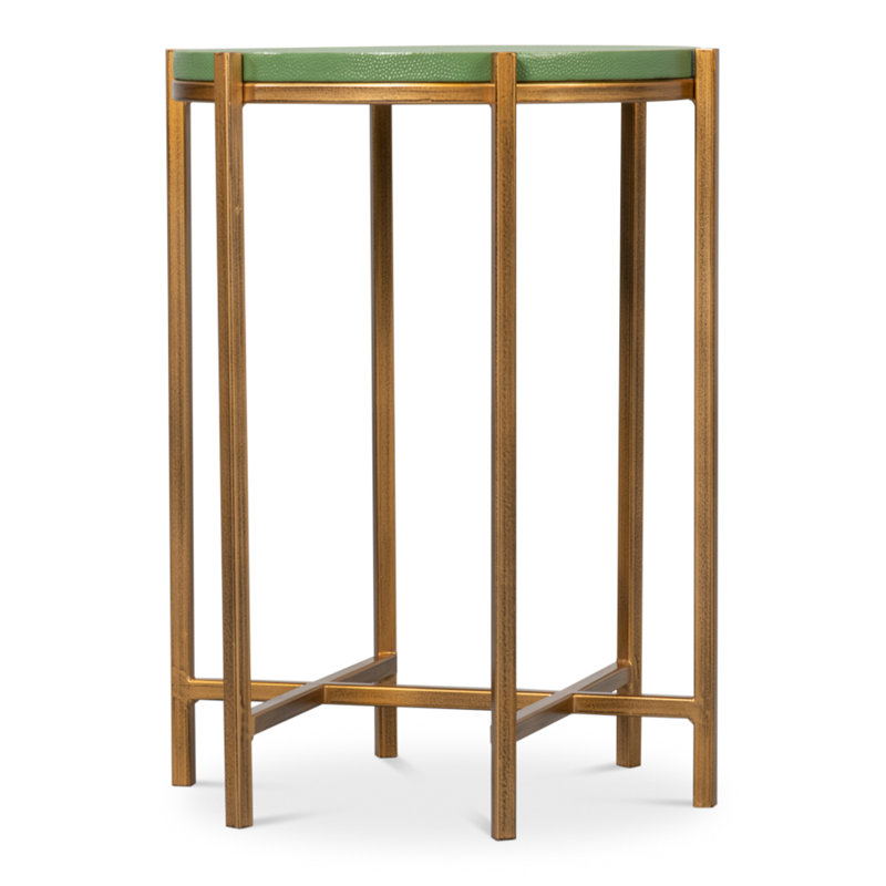 Shagreen End Table, Light Green