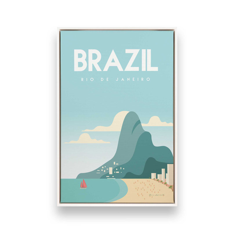 «Vibrant Rio», reproduction sur toile, Cadre flottant blanc opaque, H 18,75 po x l 12,75 po