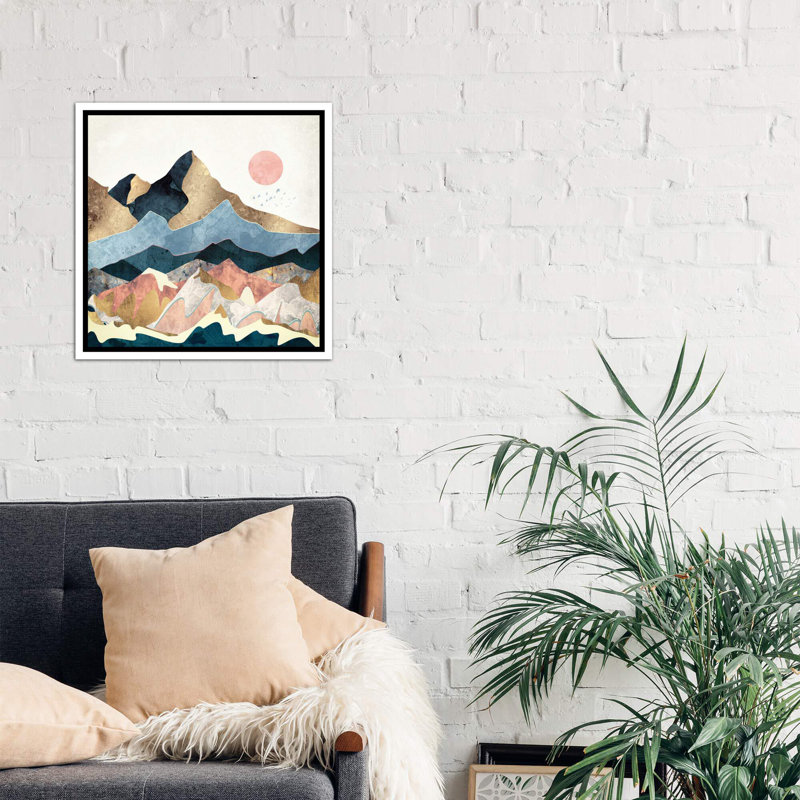 « golden peaks » par spacefrog designs-impression, H 18 po x l 18 po x P 1,5 po, Toile blanche encadrée