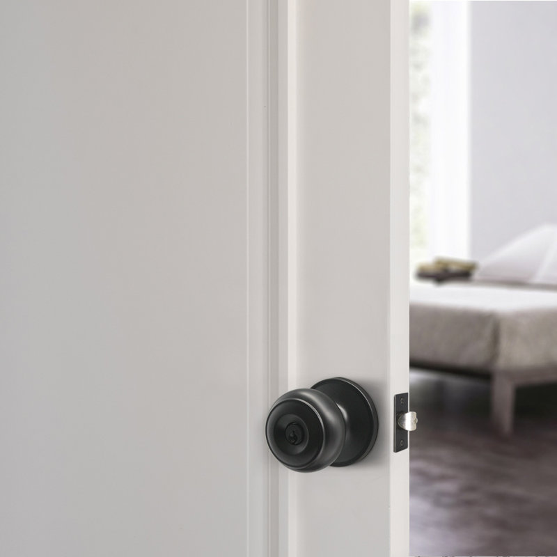 Privacy Door Knobs with Round Rosette, Brushed Nickel, Single Dummy