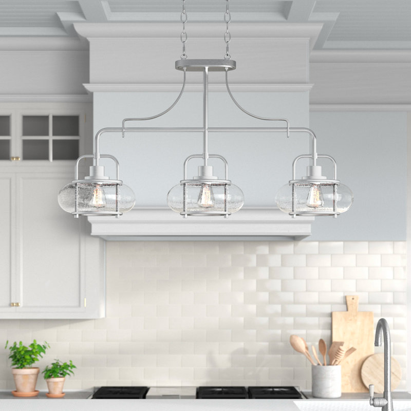 Spofford 3-Light Linear Kitchen Island Pendant, Brushed Nickel