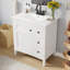 Meuble-lavabo 30 po avec lavabo en céramique, 3 tiroirs noir-17079957