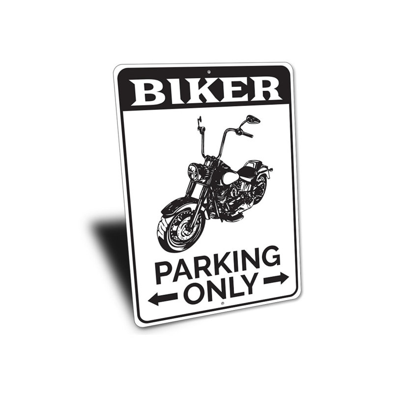 Enseigne de motard en aluminium, H 14 po x l 10 po x P 0,04 po