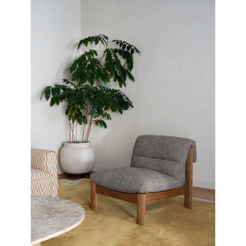 Pierce Accent Slipper Chair, Ash Mélange Basketweave