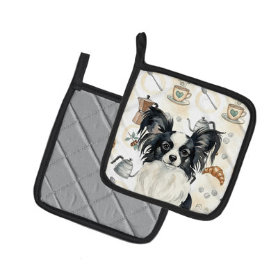 Paire de cafetières noires et blanches Papillon