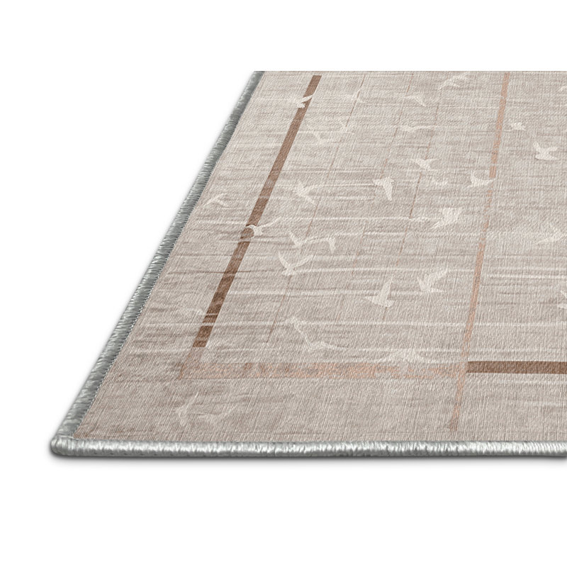 Machine Washable Beige Area Rug, Round 7'