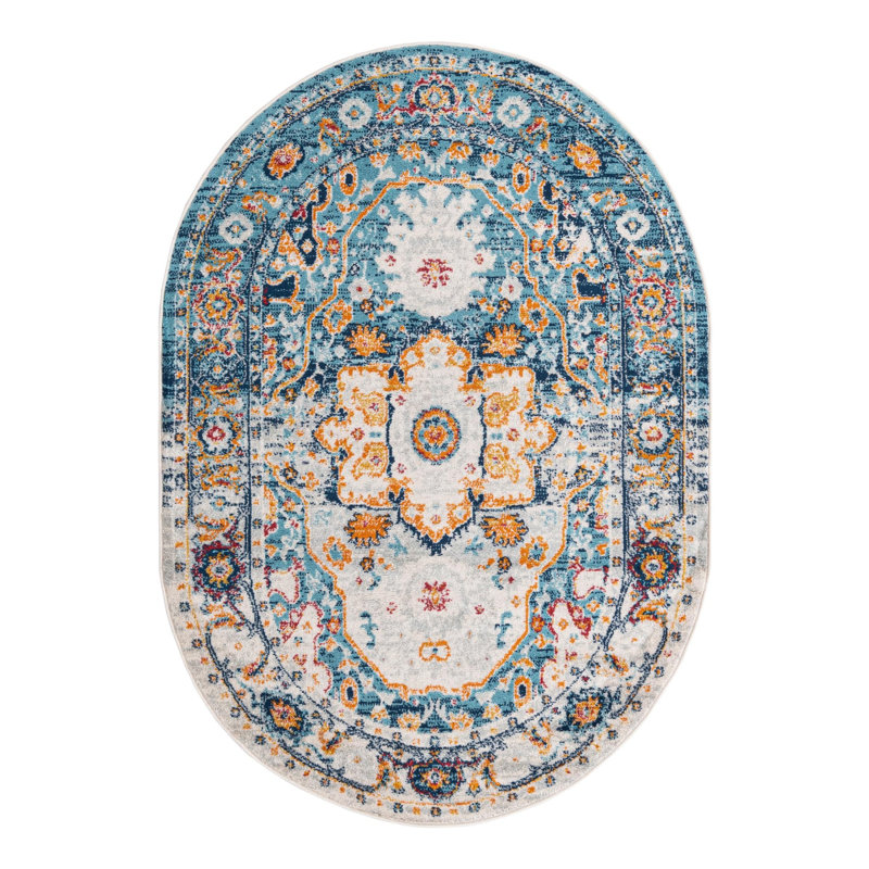 Hageman Oriental Indoor Rug, Oval 5'3" x 8'