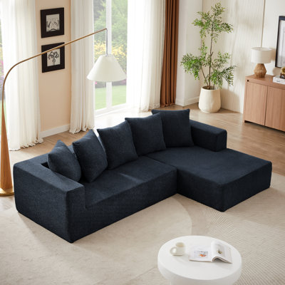 Ensemble de canapé modulaire en L Chenille, canapé modulaire de style minimaliste, canapé en tissu chenille pour le salon