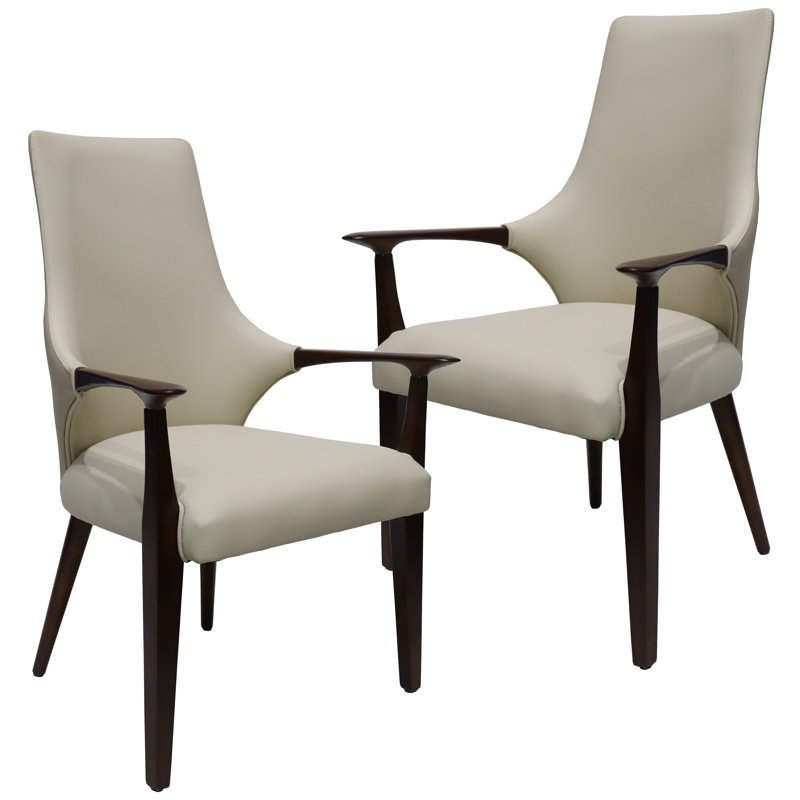 Fauteuil de salle à manger rembourré Elm, Taupe, 1