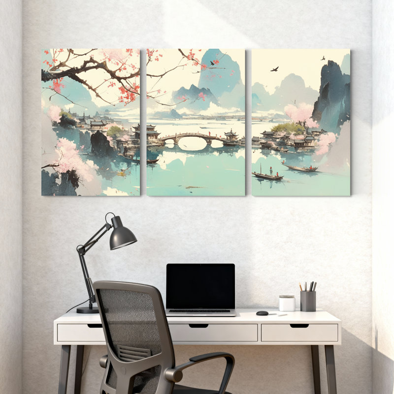 Paysage et nature Cherry Blossom Bridge, H 24 po x l 48 po